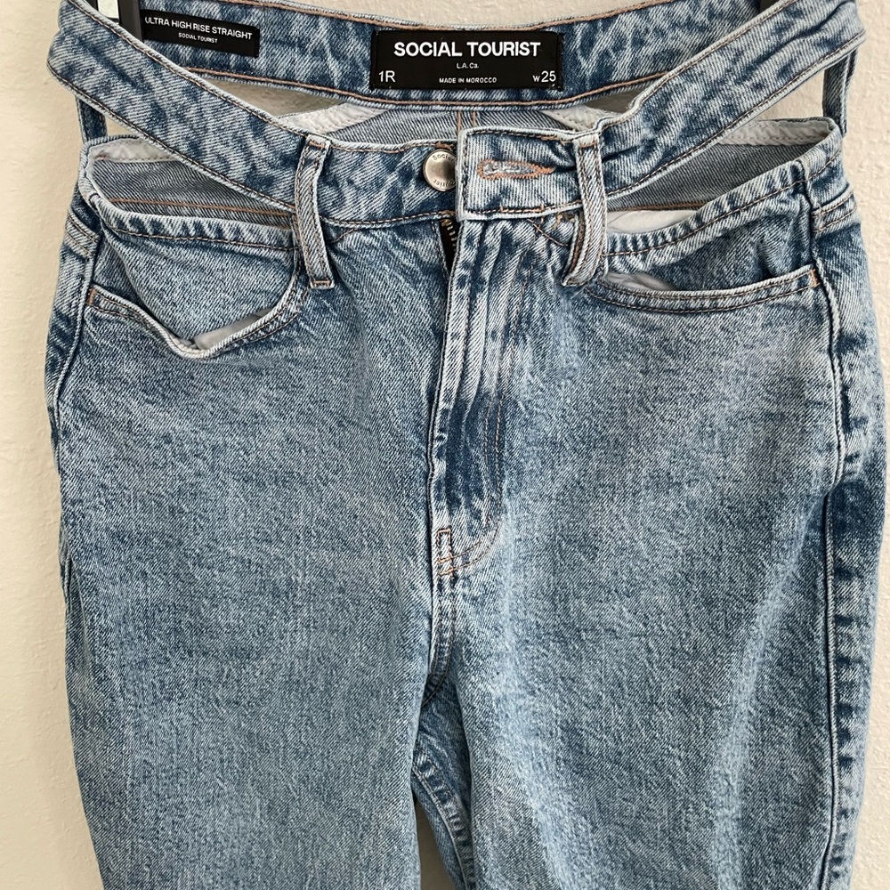 Social Tourist Women's Ultra High Rise Straight Leg Jeans - 25w